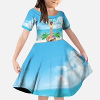 Hawaiian Ukulele Family Matching Off Shoulder Maxi Dress and Hawaiian Shirt Sound Of Happiness LT05 Daughter's Dress Colorful - Polynesian Pride