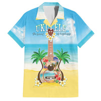 Hawaiian Ukulele Family Matching Off Shoulder Maxi Dress and Hawaiian Shirt Sound Of Happiness LT05 Dad's Shirt - Short Sleeve Colorful - Polynesian Pride