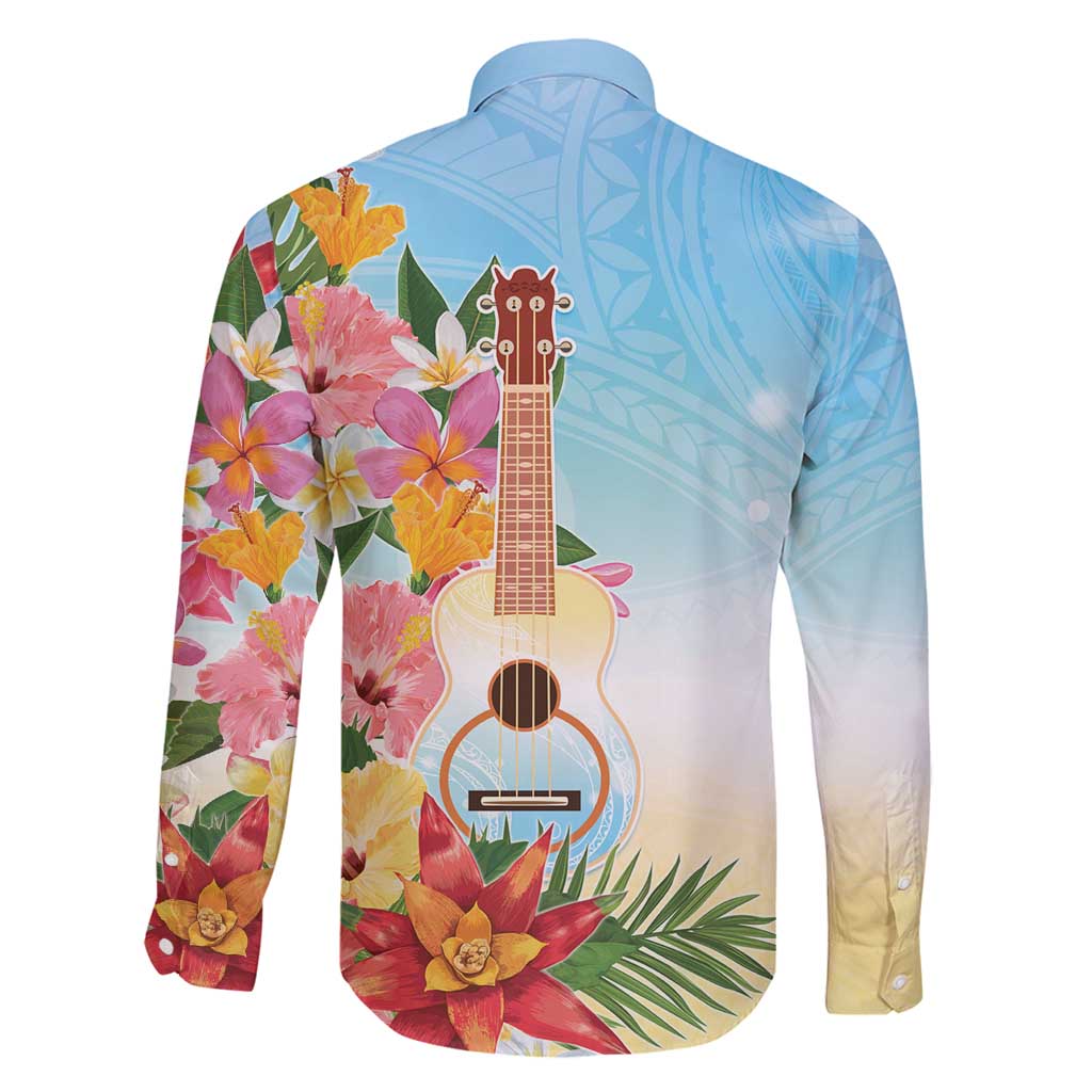 National Ukulele Day Family Matching Long Sleeve Bodycon Dress and Hawaiian Shirt Tropical Vibe LT05 - Polynesian Pride
