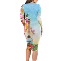 National Ukulele Day Family Matching Long Sleeve Bodycon Dress and Hawaiian Shirt Tropical Vibe LT05 - Polynesian Pride