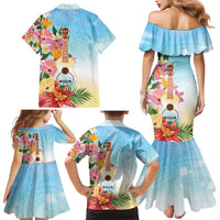 National Ukulele Day Family Matching Mermaid Dress and Hawaiian Shirt Tropical Vibe