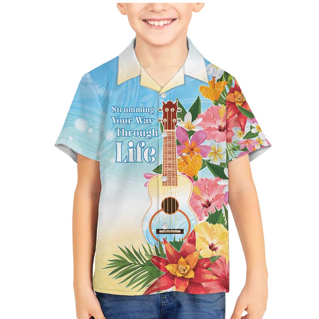 National Ukulele Day Family Matching Mermaid Dress and Hawaiian Shirt Tropical Vibe