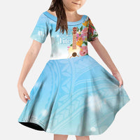 National Ukulele Day Family Matching Off The Shoulder Long Sleeve Dress and Hawaiian Shirt Tropical Vibe LT05 Daughter's Dress Colorful - Polynesian Pride
