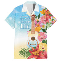 National Ukulele Day Family Matching Off The Shoulder Long Sleeve Dress and Hawaiian Shirt Tropical Vibe LT05 Dad's Shirt - Short Sleeve Colorful - Polynesian Pride