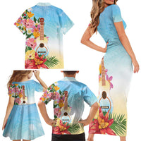 National Ukulele Day Family Matching Short Sleeve Bodycon Dress and Hawaiian Shirt Tropical Vibe LT05 - Polynesian Pride