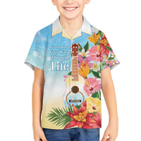 National Ukulele Day Family Matching Short Sleeve Bodycon Dress and Hawaiian Shirt Tropical Vibe LT05 Son's Shirt Colorful - Polynesian Pride