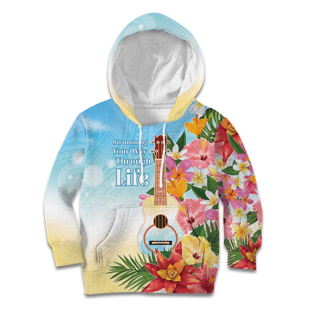 National Ukulele Day Kid Hoodie Tropical Vibe LT05 Hoodie Colorful - Polynesian Pride