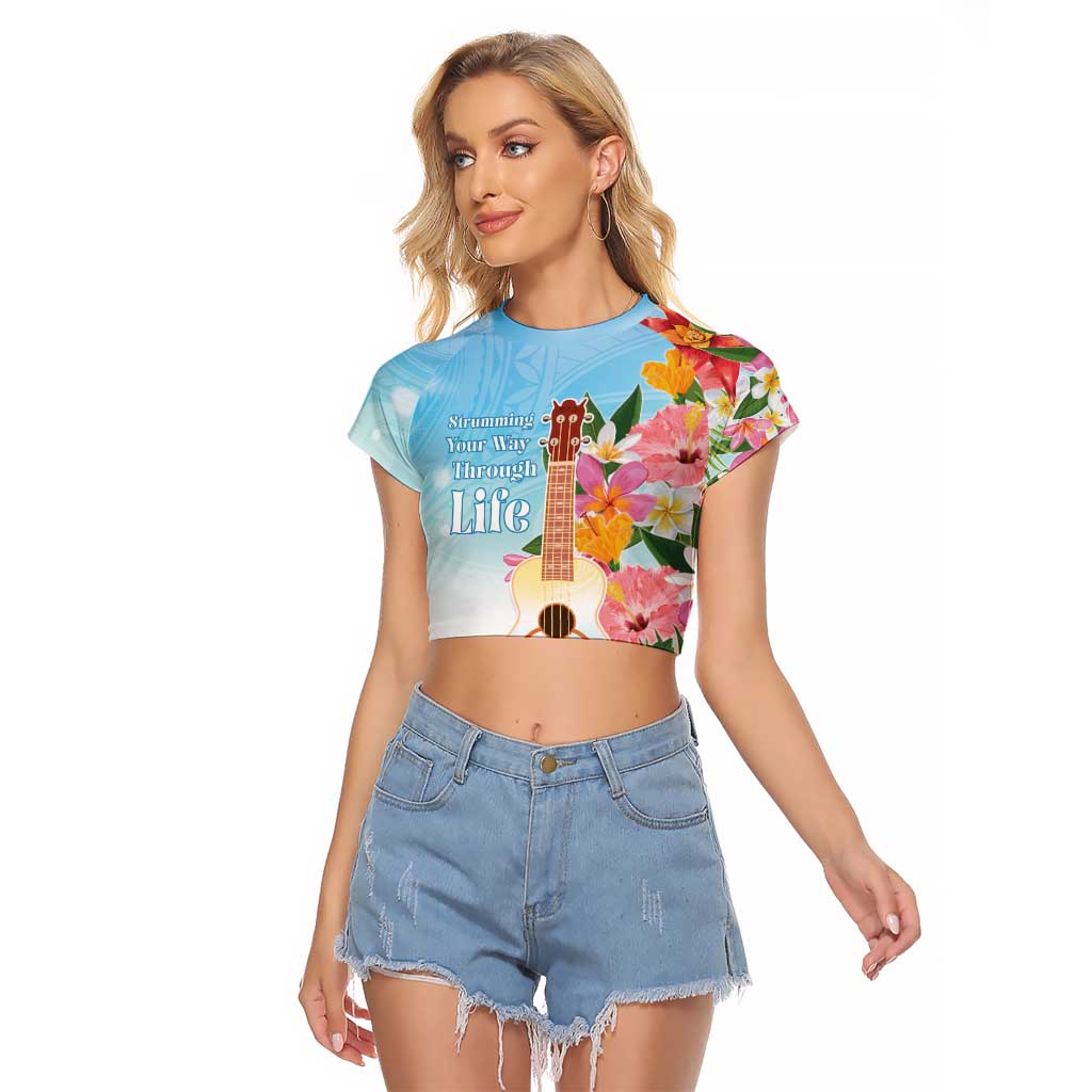 National Ukulele Day Raglan Cropped T Shirt Tropical Vibe