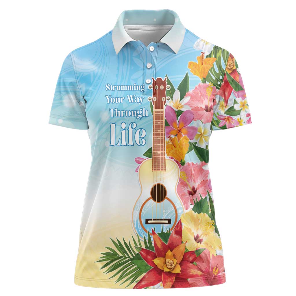 National Ukulele Day Women Polo Shirt Tropical Vibe
