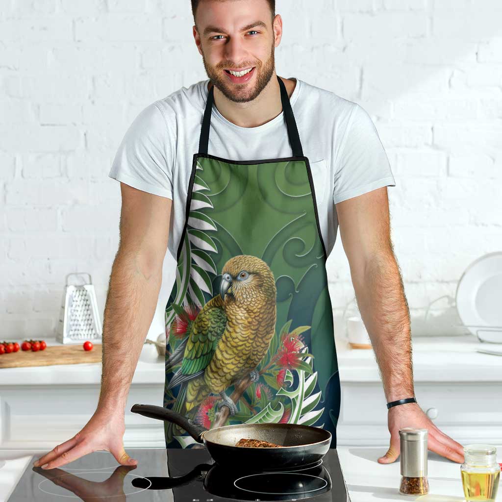 New Zealand Kea Bird Apron With Maori Koru Fern - Polynesian Pride