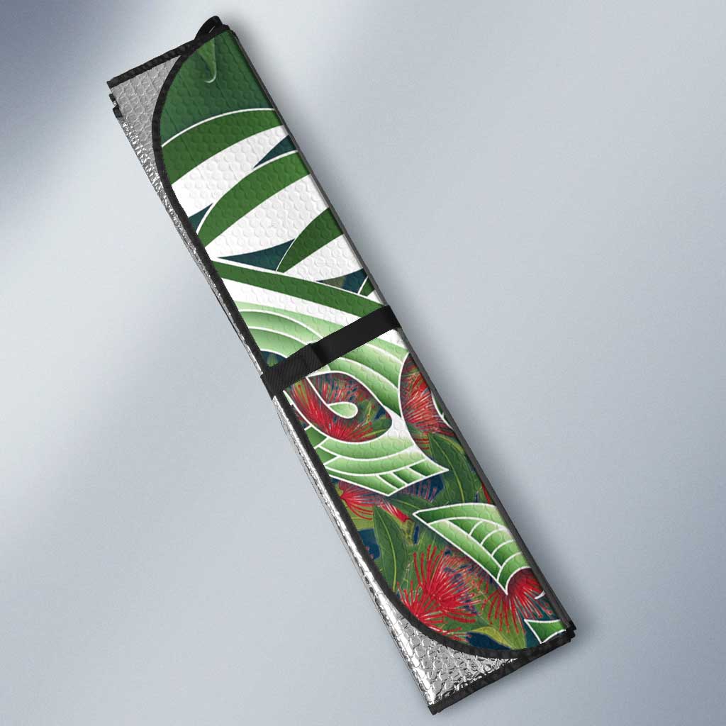 New Zealand Kea Bird Auto Sun Shade With Maori Koru Fern - Polynesian Pride