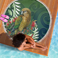 New Zealand Kea Bird Beach Blanket With Maori Koru Fern - Polynesian Pride