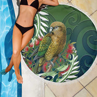 New Zealand Kea Bird Beach Blanket With Maori Koru Fern - Polynesian Pride