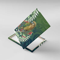 New Zealand Kea Bird Canvas Wall Art With Maori Koru Fern - Polynesian Pride