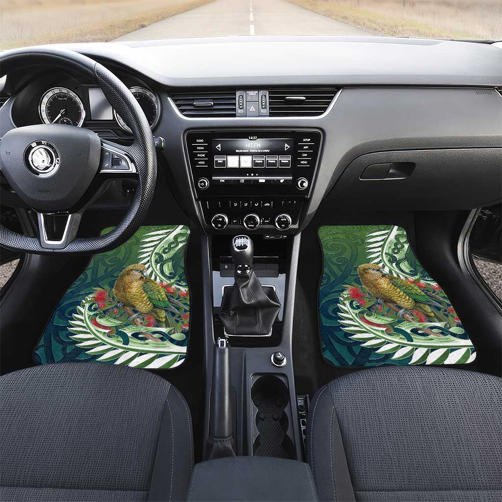 New Zealand Kea Bird Car Mats With Maori Koru Fern - Polynesian Pride