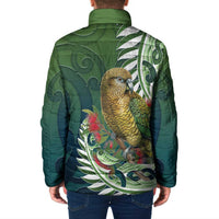 New Zealand Kea Bird Padded Jacket With Maori Koru Fern - Polynesian Pride