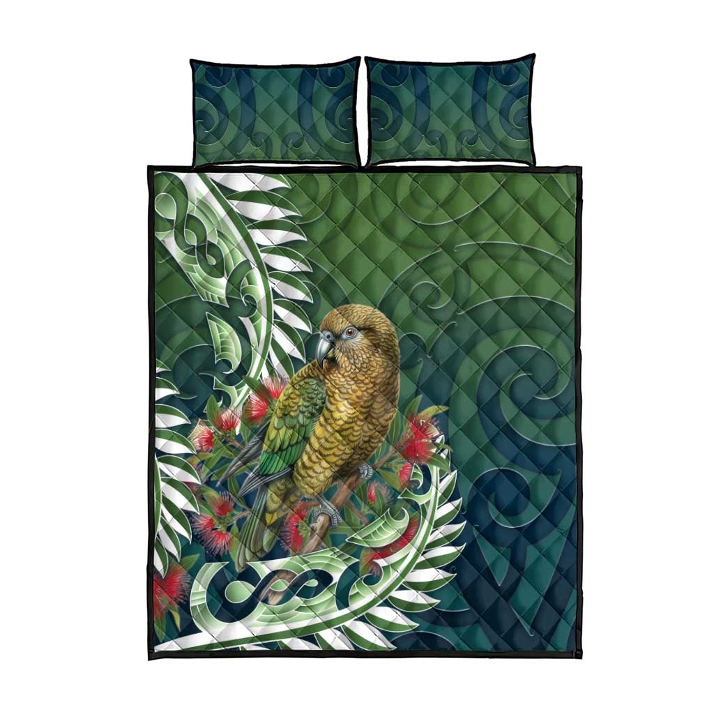 New Zealand Kea Bird Quilt Bed Set With Maori Koru Fern LT05 - Polynesian Pride