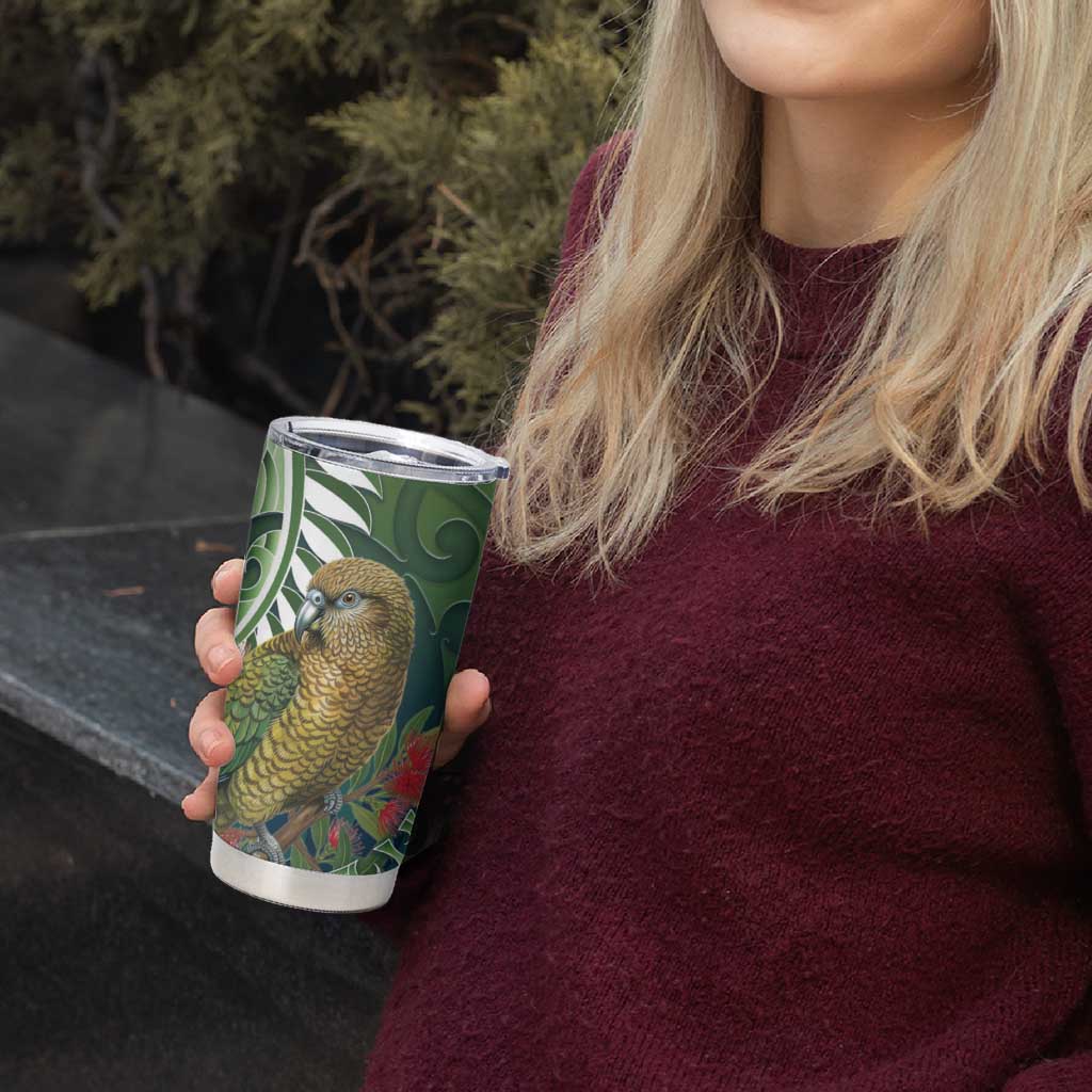 New Zealand Kea Bird Tumbler Cup With Maori Koru Fern - Polynesian Pride