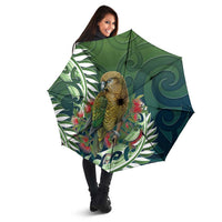 New Zealand Kea Bird Umbrella With Maori Koru Fern - Polynesian Pride