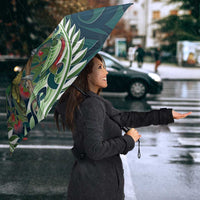 New Zealand Kea Bird Umbrella With Maori Koru Fern - Polynesian Pride