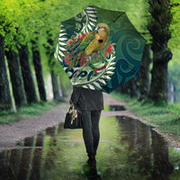 New Zealand Kea Bird Umbrella With Maori Koru Fern - Polynesian Pride