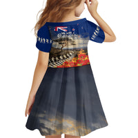 New Zealand ANZAC Day Family Matching Off Shoulder Short Dress and Hawaiian Shirt The Lonesome Pine With Soldier Fern LT05 - Polynesian Pride