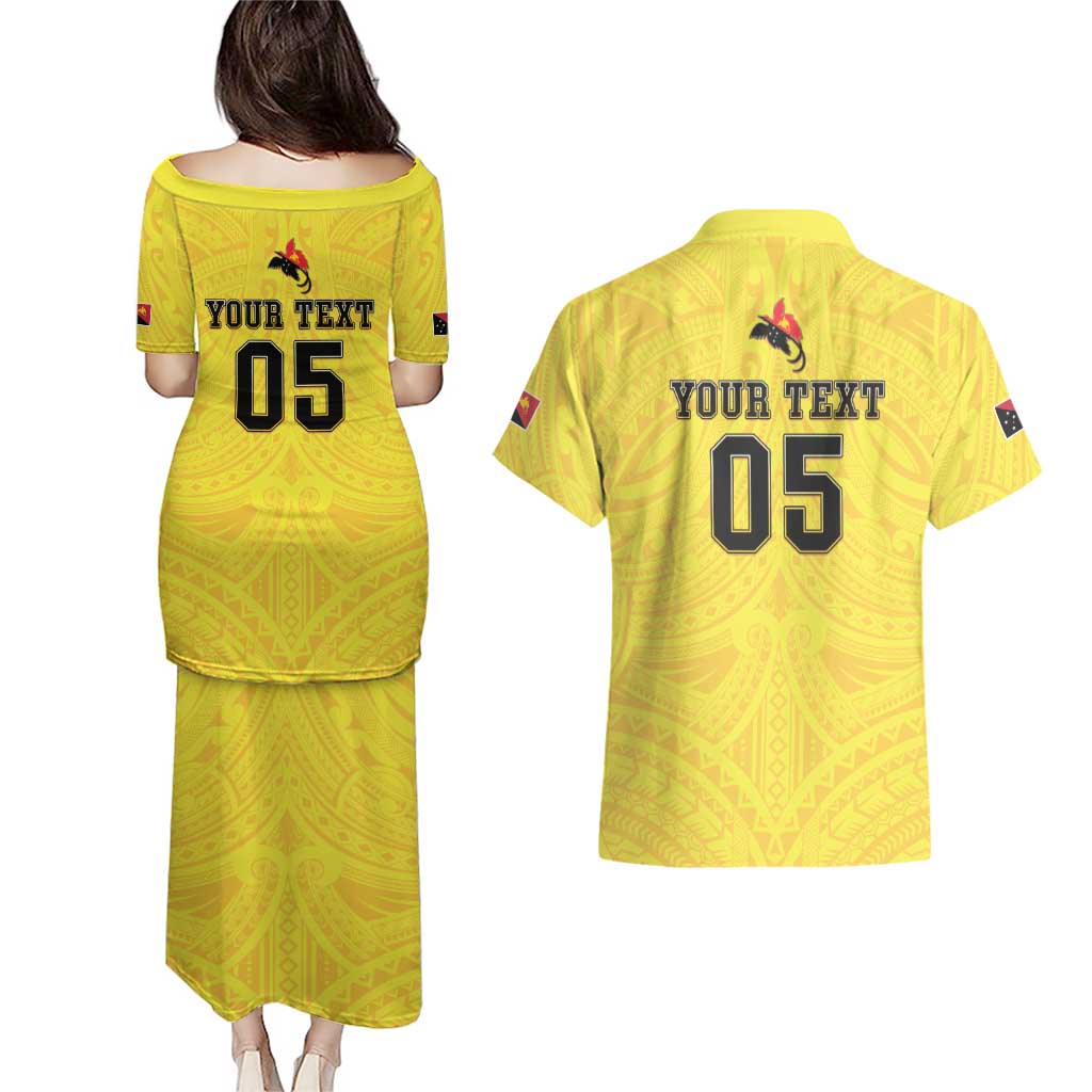 Papua New Guinea Rugby Custom Couples Matching Puletasi and Hawaiian Shirt Kumuls Heritage