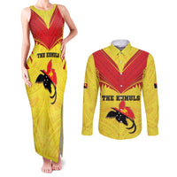 Papua New Guinea Rugby Custom Couples Matching Tank Maxi Dress and Long Sleeve Button Shirt Kumuls Heritage