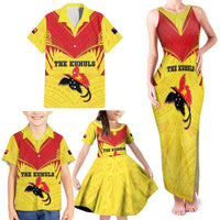 Papua New Guinea Rugby Custom Family Matching Tank Maxi Dress and Hawaiian Shirt Kumuls Heritage LT05 - Polynesian Pride