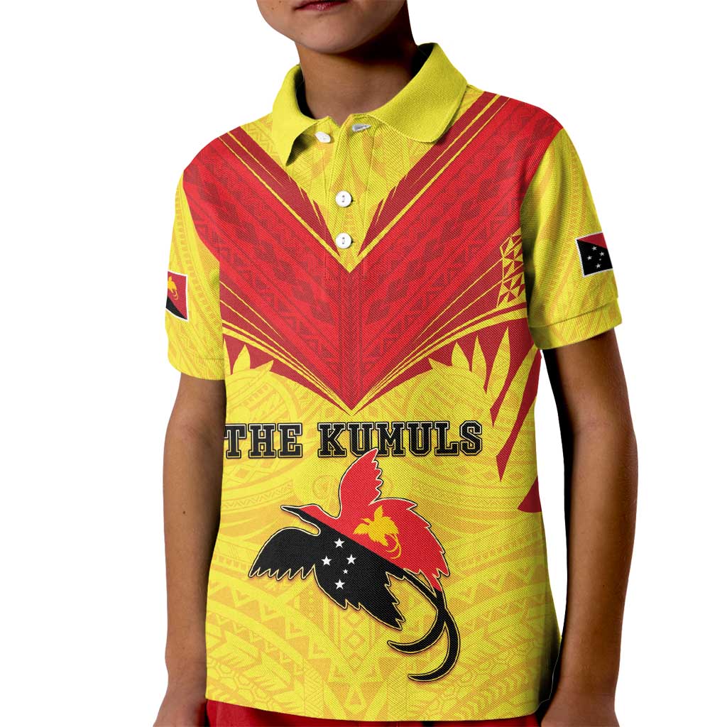 Papua New Guinea Rugby Custom Kid Polo Shirt Kumuls Heritage