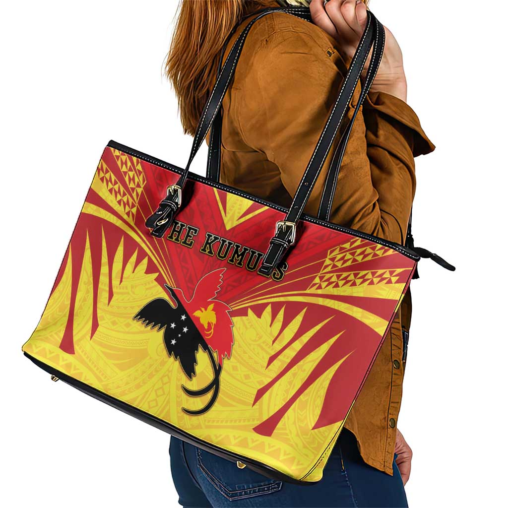 Papua New Guinea Rugby Leather Tote Bag Kumuls Heritage