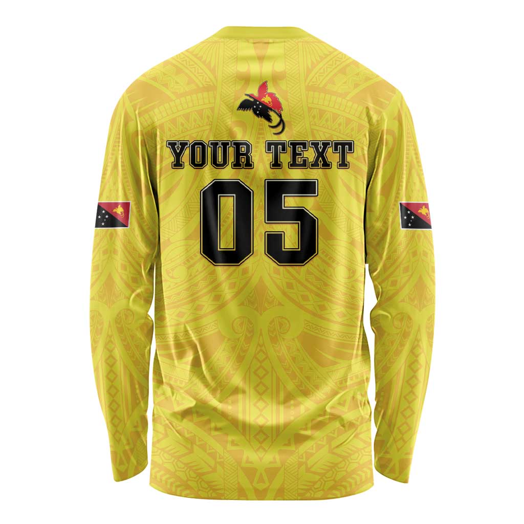 Papua New Guinea Rugby Custom Long Sleeve Shirt Kumuls Heritage