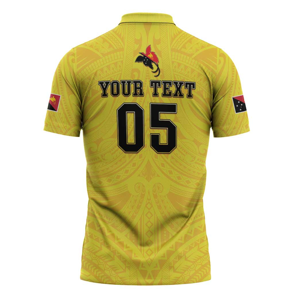 Papua New Guinea Rugby Custom Zipper Polo Shirt Kumuls Heritage
