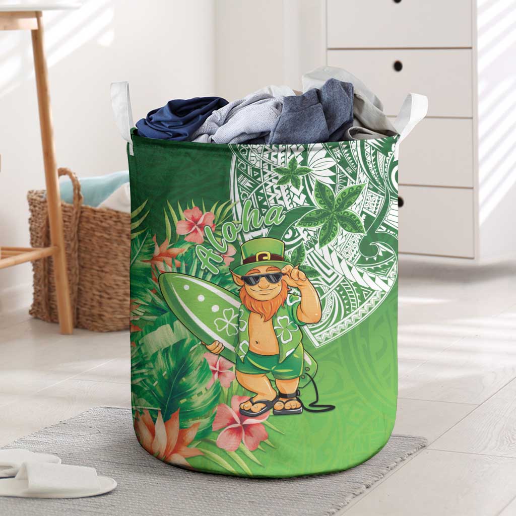 Aloha Hawaii St Patrick's Day Laundry Basket Polynesian Style