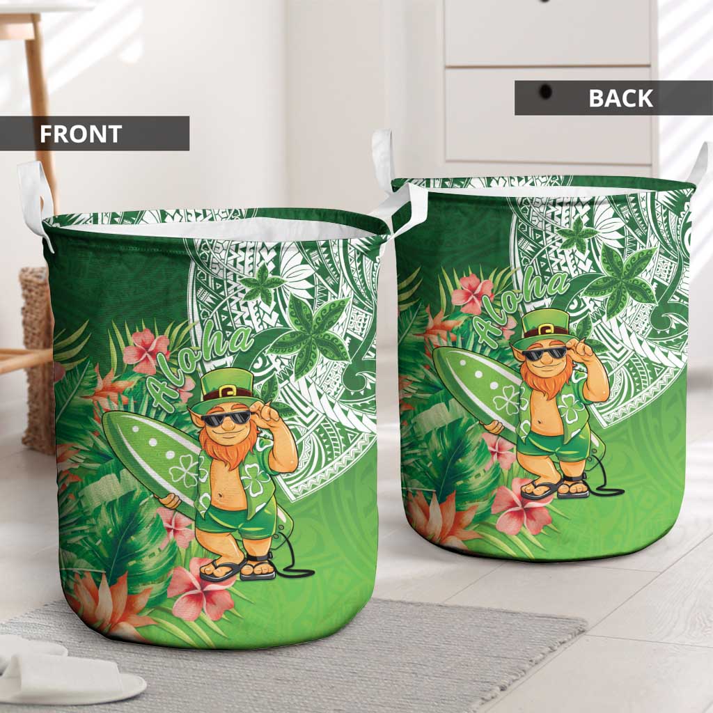 Aloha Hawaii St Patrick's Day Laundry Basket Polynesian Style