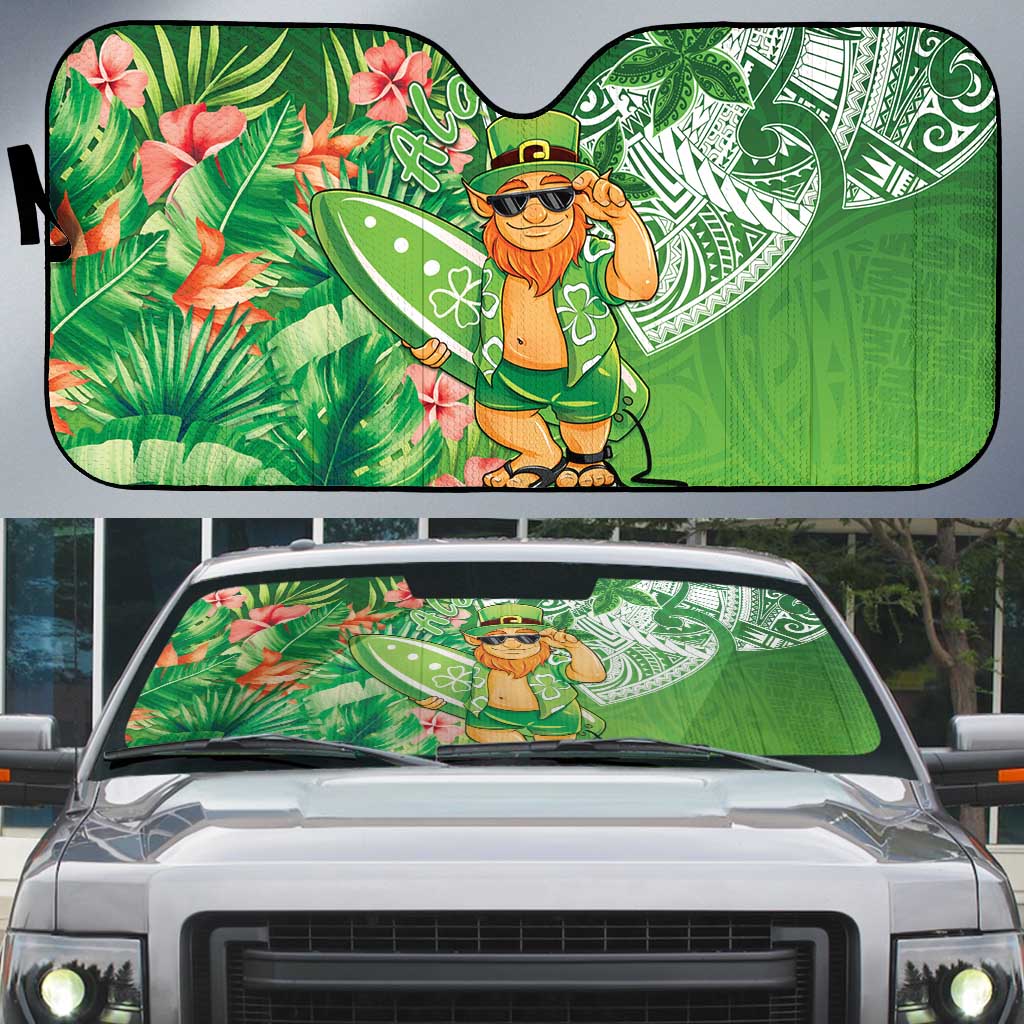 Aloha Hawaii St Patrick's Day Auto Sun Shade Polynesian Style
