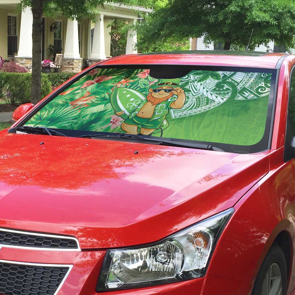 Aloha Hawaii St Patrick's Day Auto Sun Shade Polynesian Style