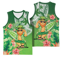 Aloha Hawaii St Patrick's Day Basketball Jersey Polynesian Style