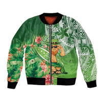 Aloha Hawaii St Patrick's Day Bomber Jacket Polynesian Style