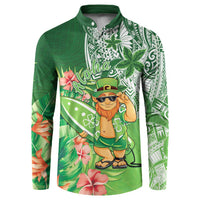 Aloha Hawaii St Patrick's Day Button Sweatshirt Polynesian Style