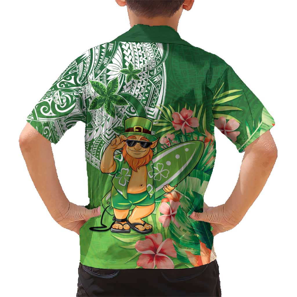 Aloha Hawaii St Patrick's Day Family Matching Off The Shoulder Long Sleeve Dress and Hawaiian Shirt Polynesian Style LT05 - Polynesian Pride