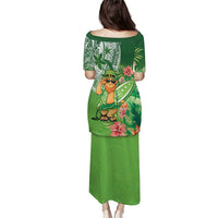 Aloha Hawaii St Patrick's Day Family Matching Puletasi and Hawaiian Shirt Polynesian Style