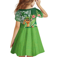 Aloha Hawaii St Patrick's Day Family Matching Summer Maxi Dress and Hawaiian Shirt Polynesian Style