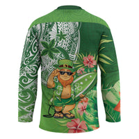 Aloha Hawaii St Patrick's Day Hockey Jersey Polynesian Style