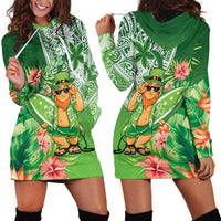Aloha Hawaii St Patrick's Day Hoodie Dress Polynesian Style