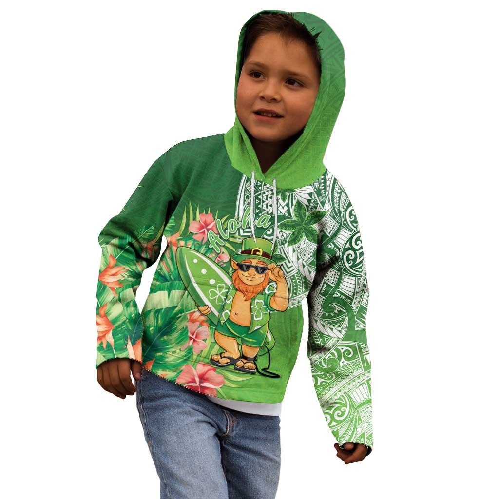 Aloha Hawaii St Patrick's Day Kid Hoodie Polynesian Style