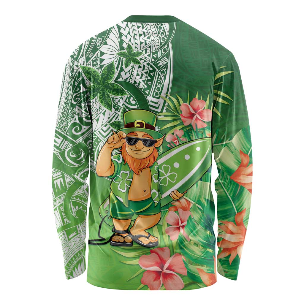 Aloha Hawaii St Patrick's Day Long Sleeve Shirt Polynesian Style
