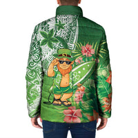Aloha Hawaii St Patrick's Day Padded Jacket Polynesian Style