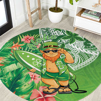 Aloha Hawaii St Patrick's Day Round Carpet Polynesian Style