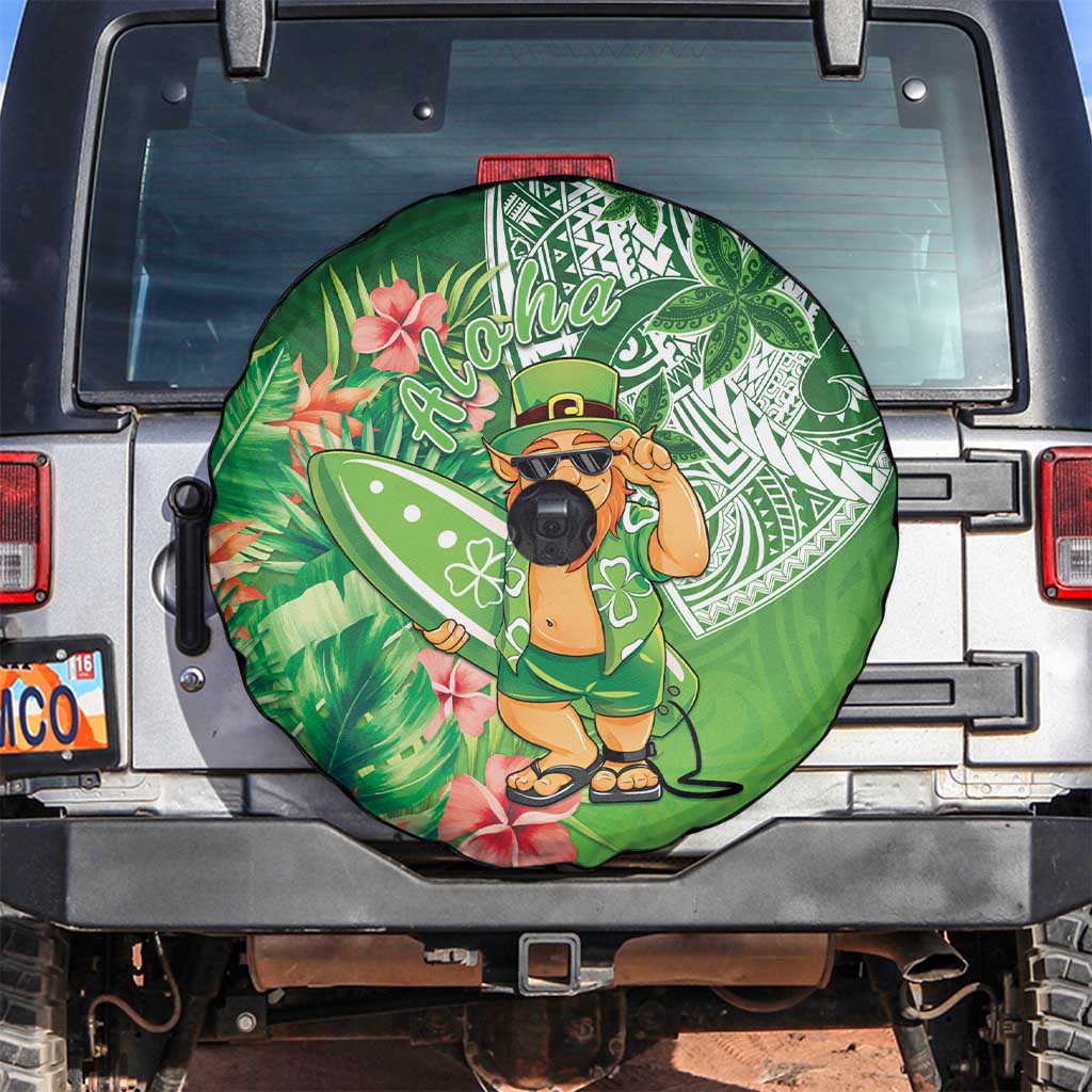 Aloha Hawaii St Patrick's Day Spare Tire Cover Polynesian Style